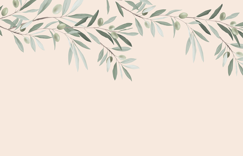 Branch with leaves and olives Branch with leaves and olives