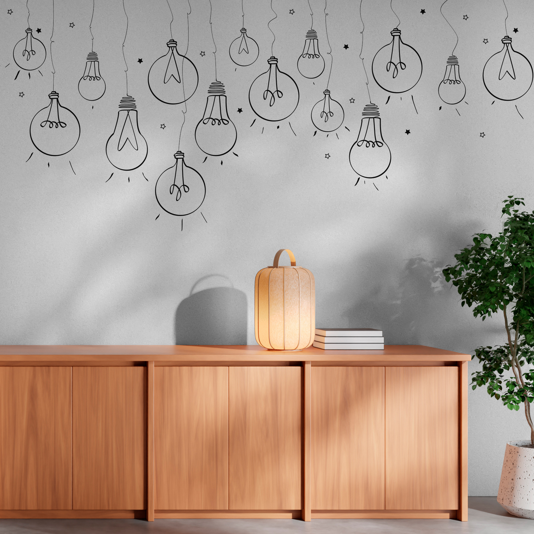 Line of light bulbs Line of light bulbs