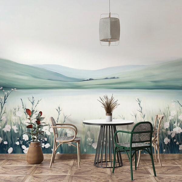 Painting of a field of flowers