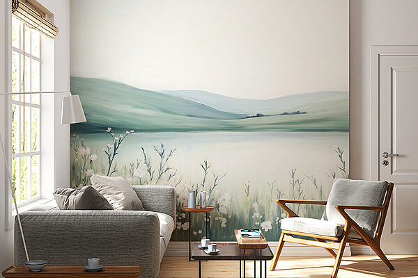 Painting of a field of flowers