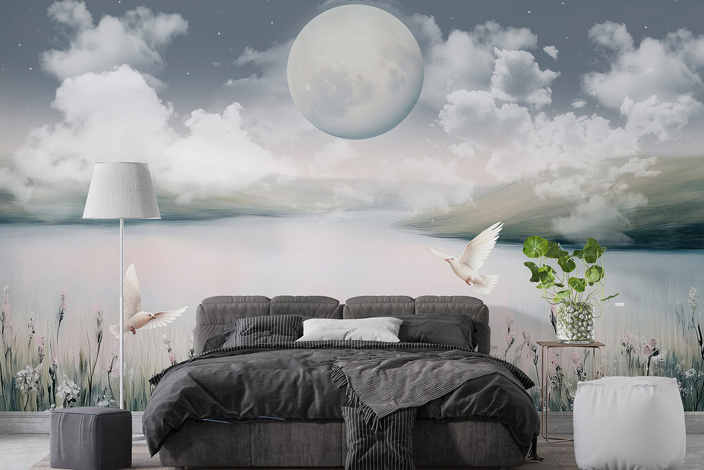 Birds flying over a lake Birds flying over a lake