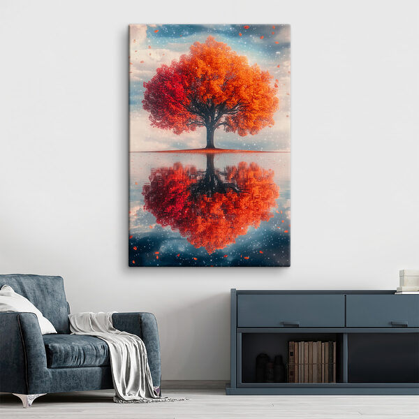 Strom s oranžovými listy Strom s oranžovými listy