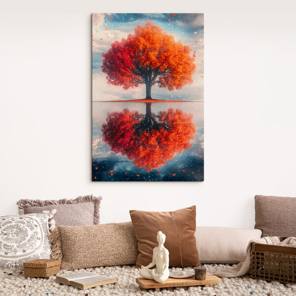 Strom s oranžovými listy Strom s oranžovými listy