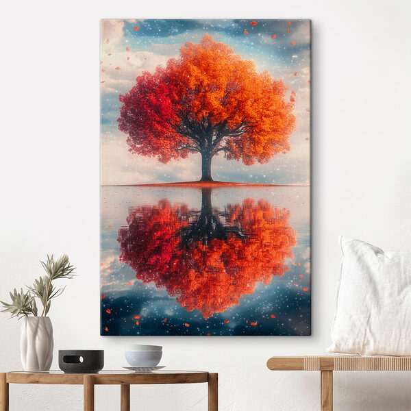 Strom s oranžovými listy Strom s oranžovými listy