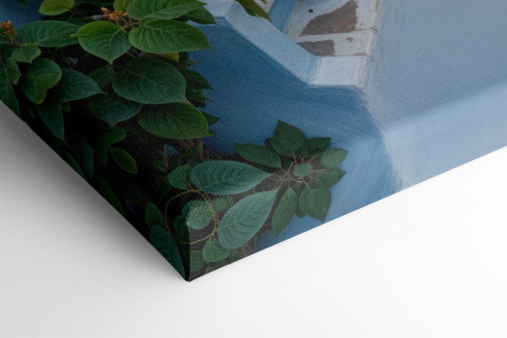 Staircase leading to a town