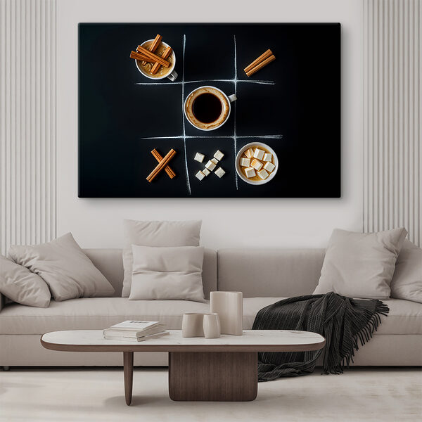 Hra Tic tac toe s kávou a marshmallows Hra Tic tac toe s kávou a marshmallows