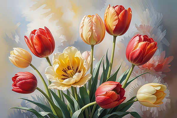 Skupina tulipánů ve váze Skupina tulipánů ve váze