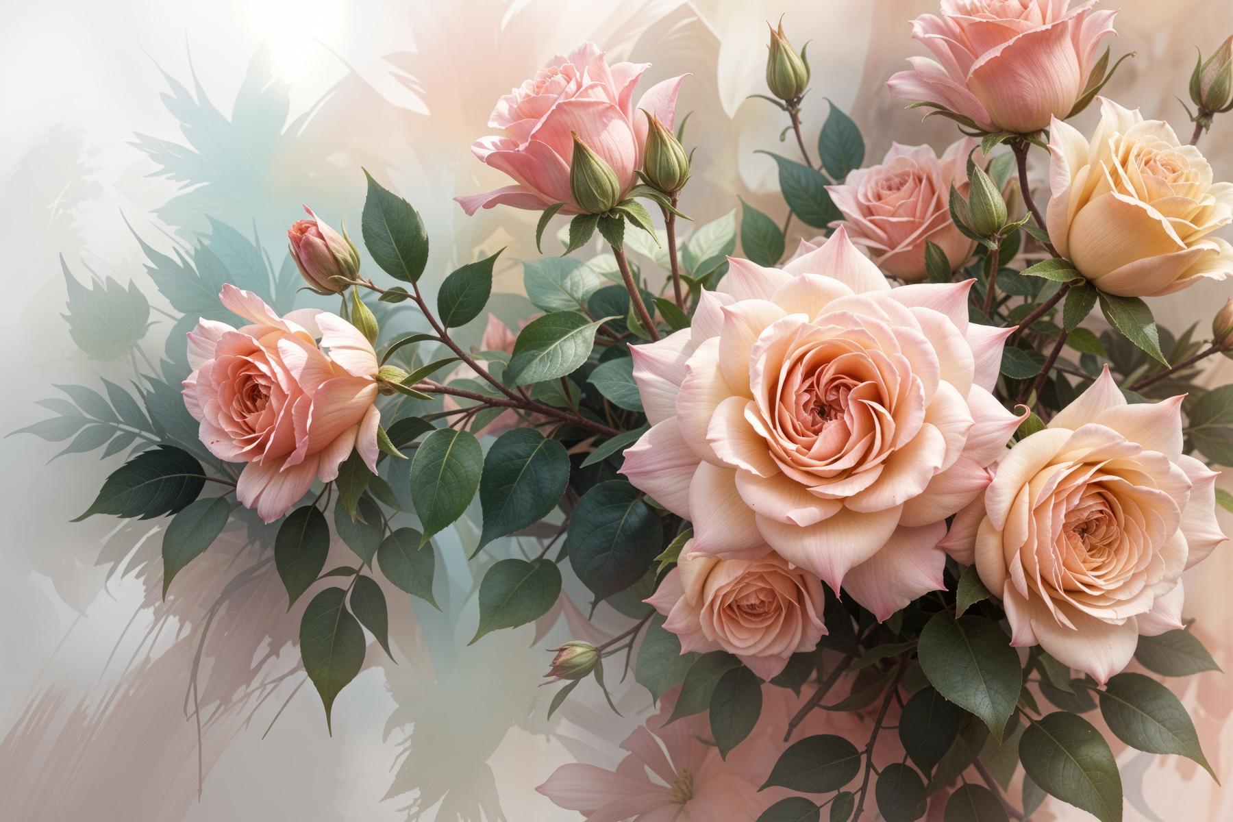 Group of pink roses Group of pink roses