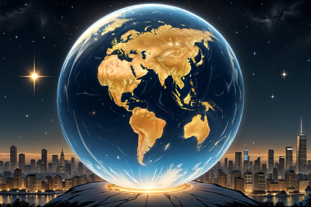 Globe with lights on it Globe with lights on it