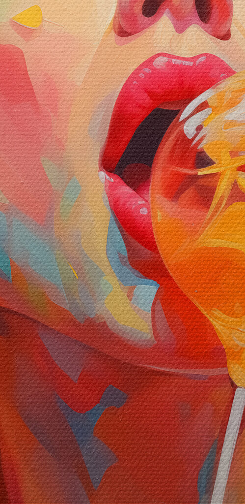 Woman with red hair and a lollipop Woman with red hair and a lollipop