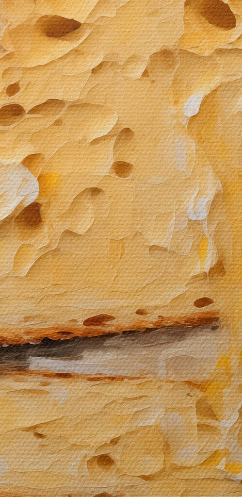 Piece of bread with holes in it