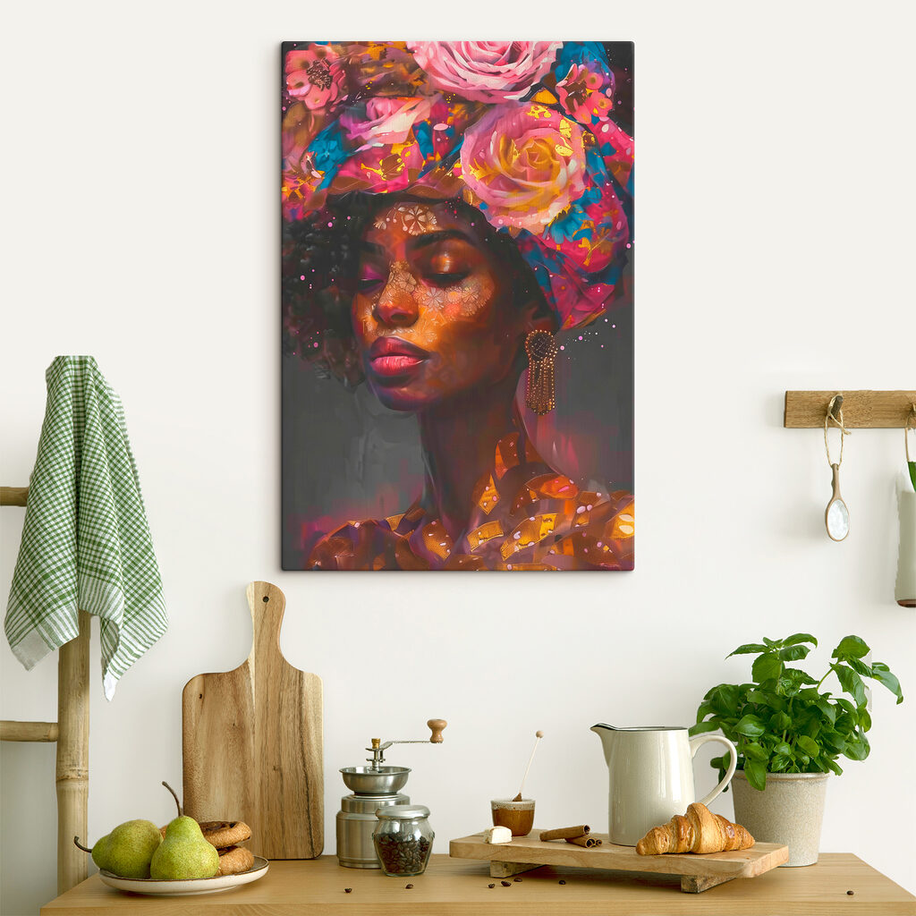 Woman with flowers on her head Woman with flowers on her head