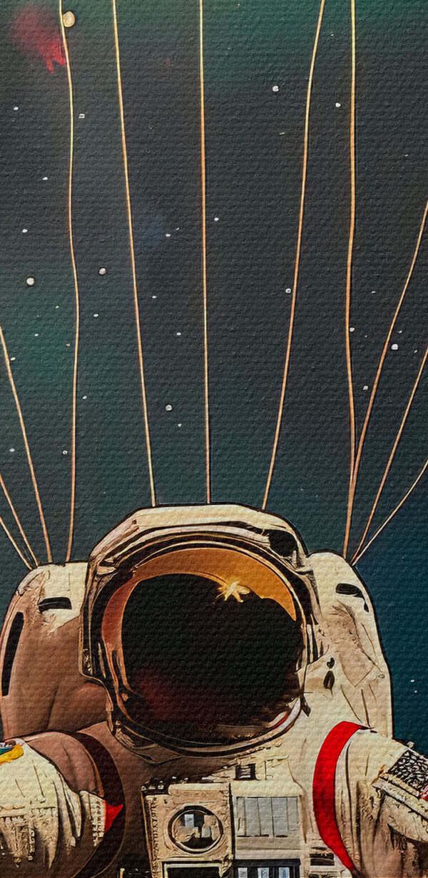 Astronaut vznášející se ve vesmíru s balónky Astronaut vznášející se ve vesmíru s balónky