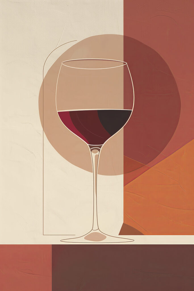 Glass of wine with a red liquid in it