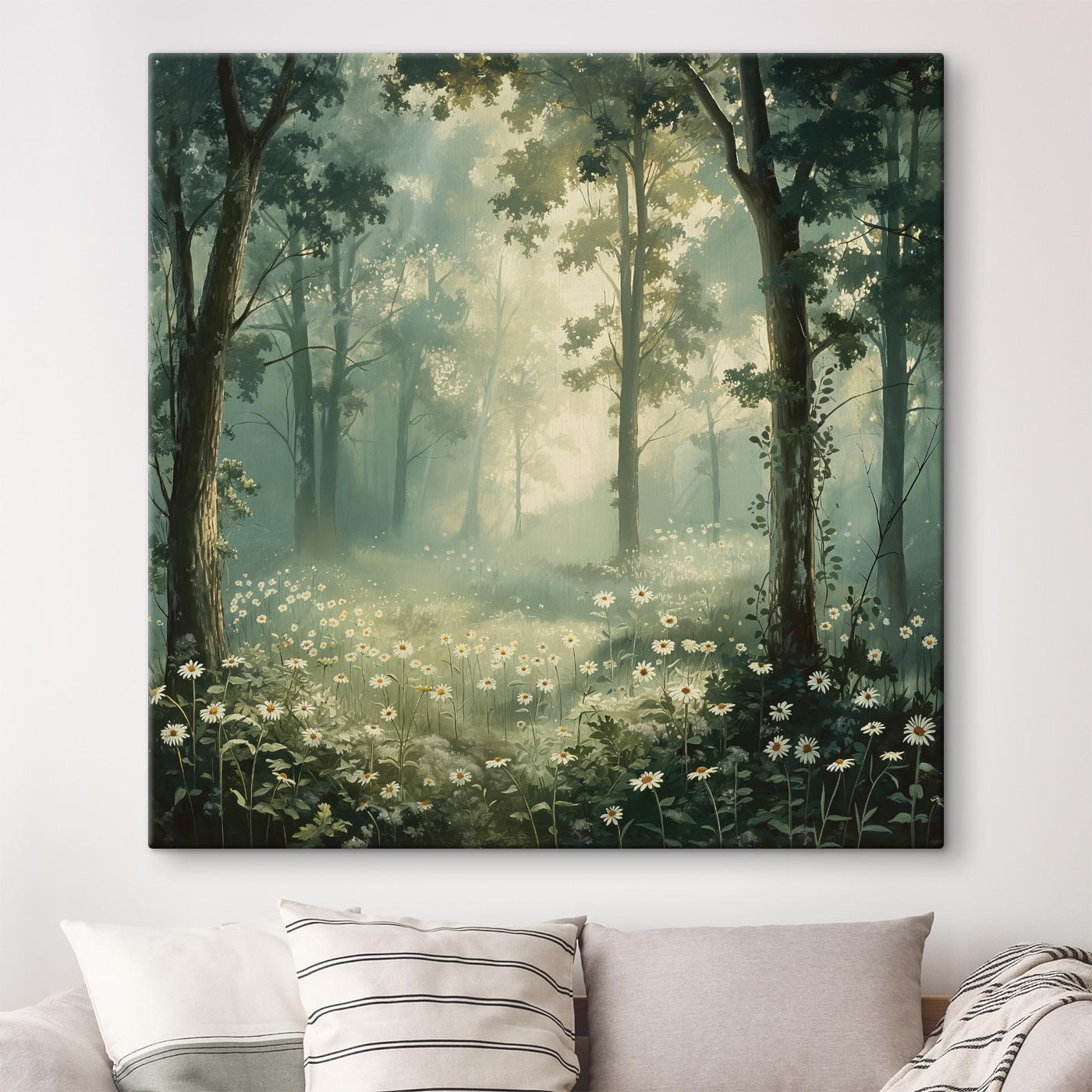 Forest with flowers and trees