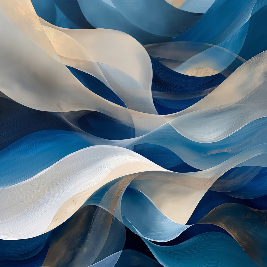 Blue and white wavy lines