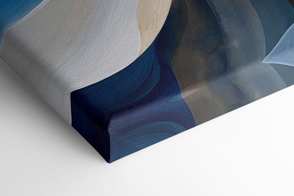 Blue and white wavy lines