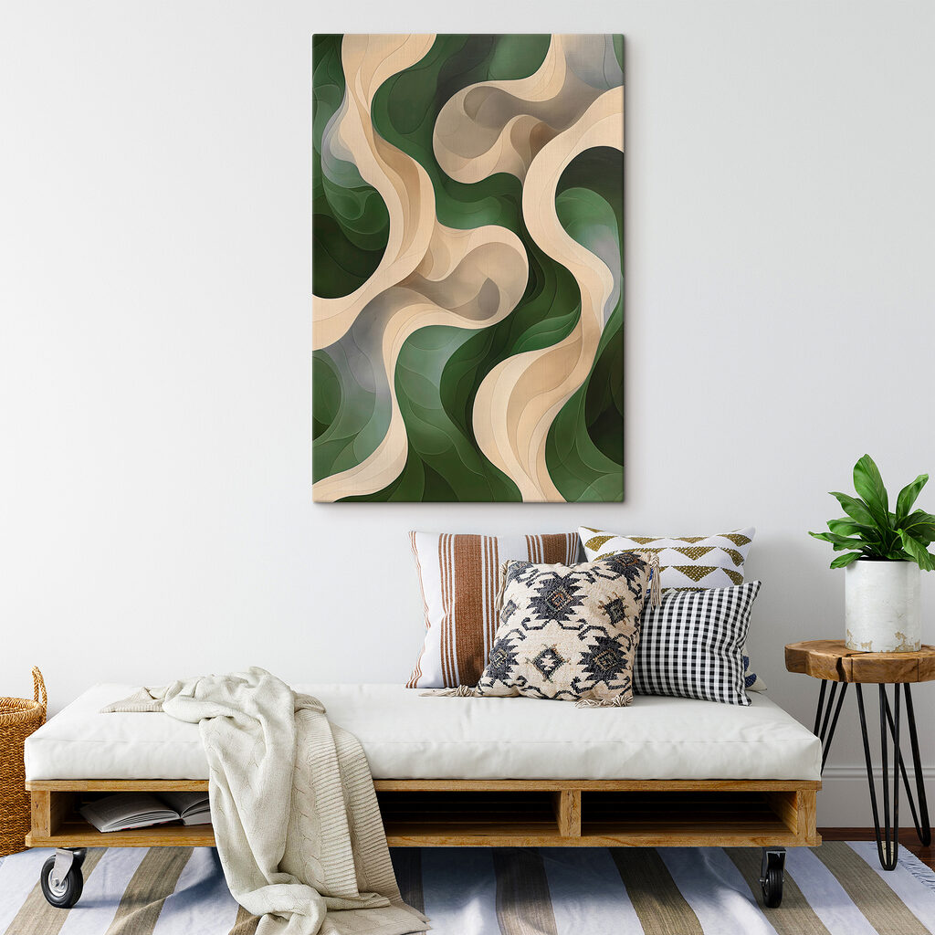Green and white wavy pattern