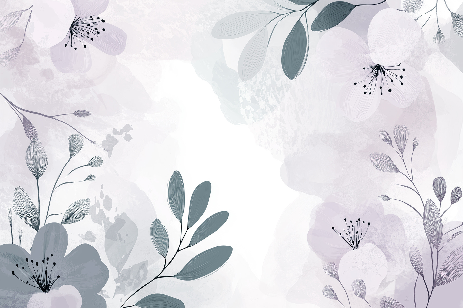 White and purple floral design