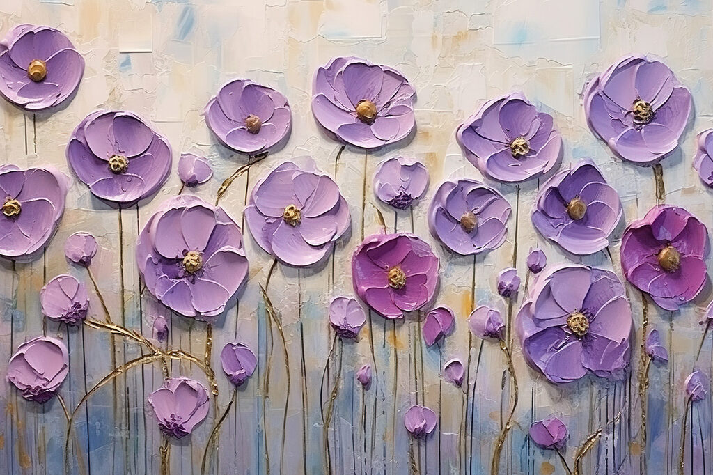 Painting of purple flowers