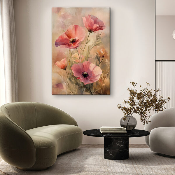 Painting of pink flowers Painting of pink flowers
