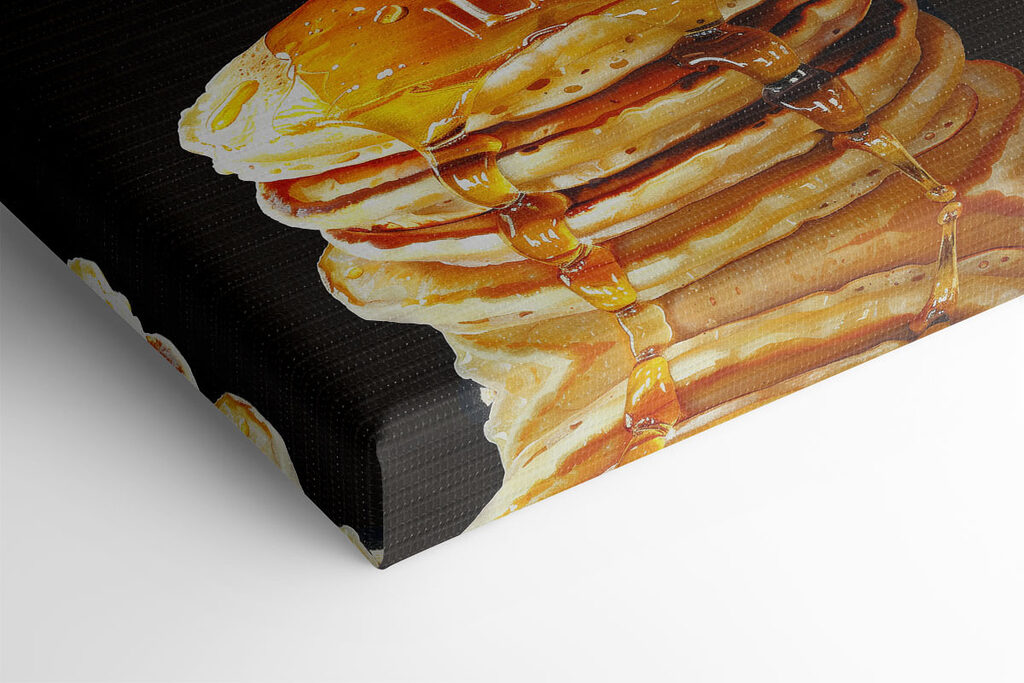 Stack of pancakes with honey dripping from a wooden stick Stack of pancakes with honey dripping from a wooden stick
