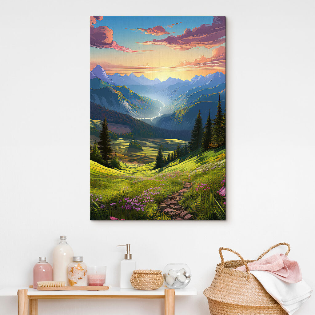 Landscape of mountains and trees