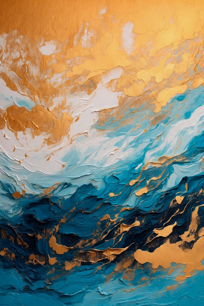 Azure currents meet amber shores Azure currents meet amber shores