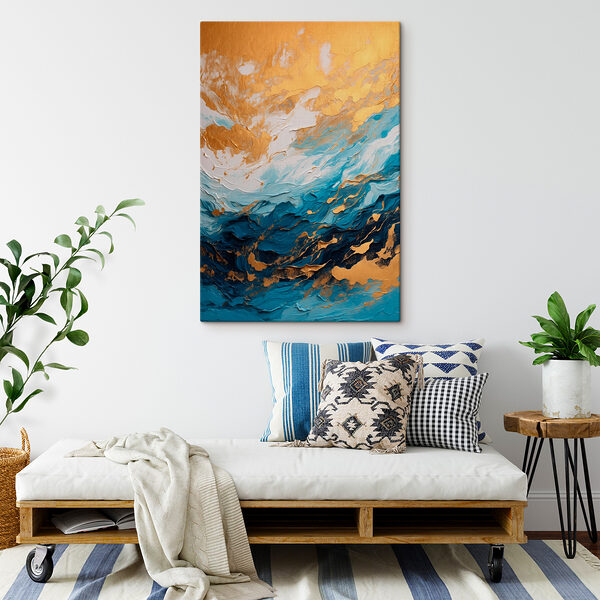 Azure currents meet amber shores Azure currents meet amber shores