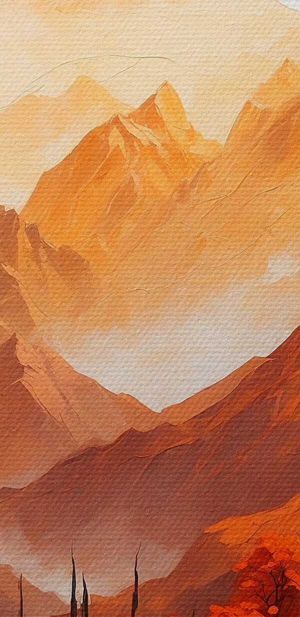 Painting of a temple in the mountains Painting of a temple in the mountains