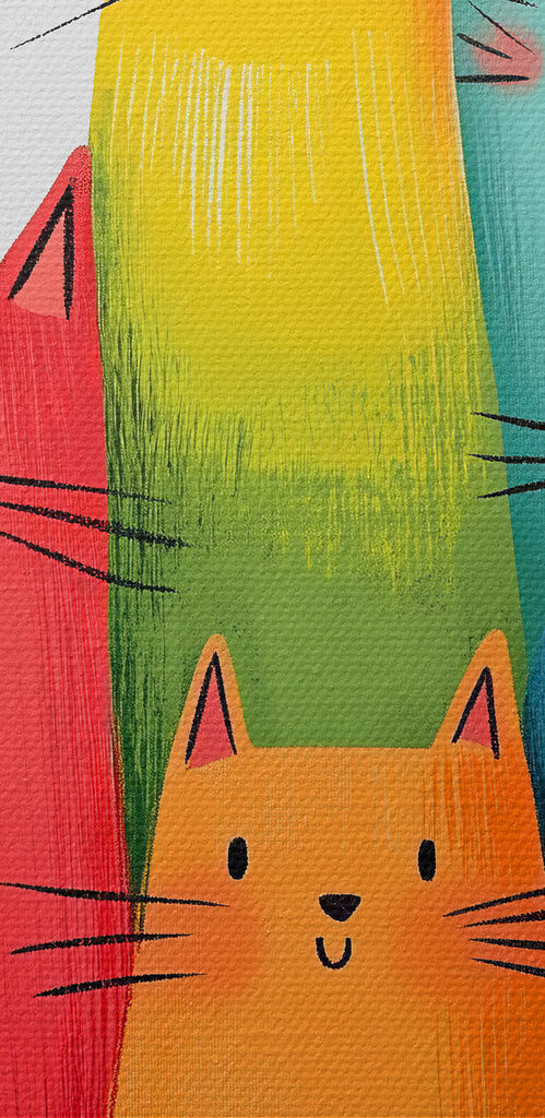 Group of cats with different colors