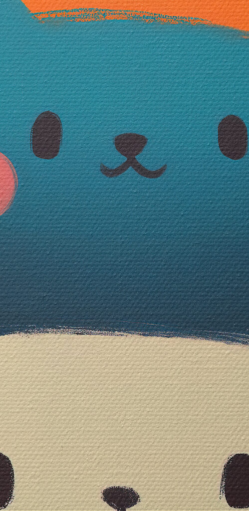 Group of cats on a pink background