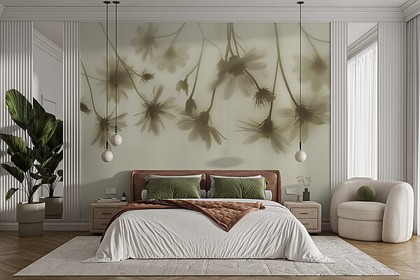 Group of flowers on a white background