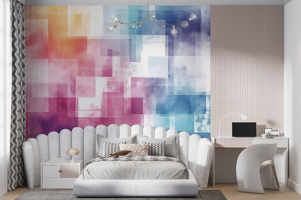 Colorful squares in different colors