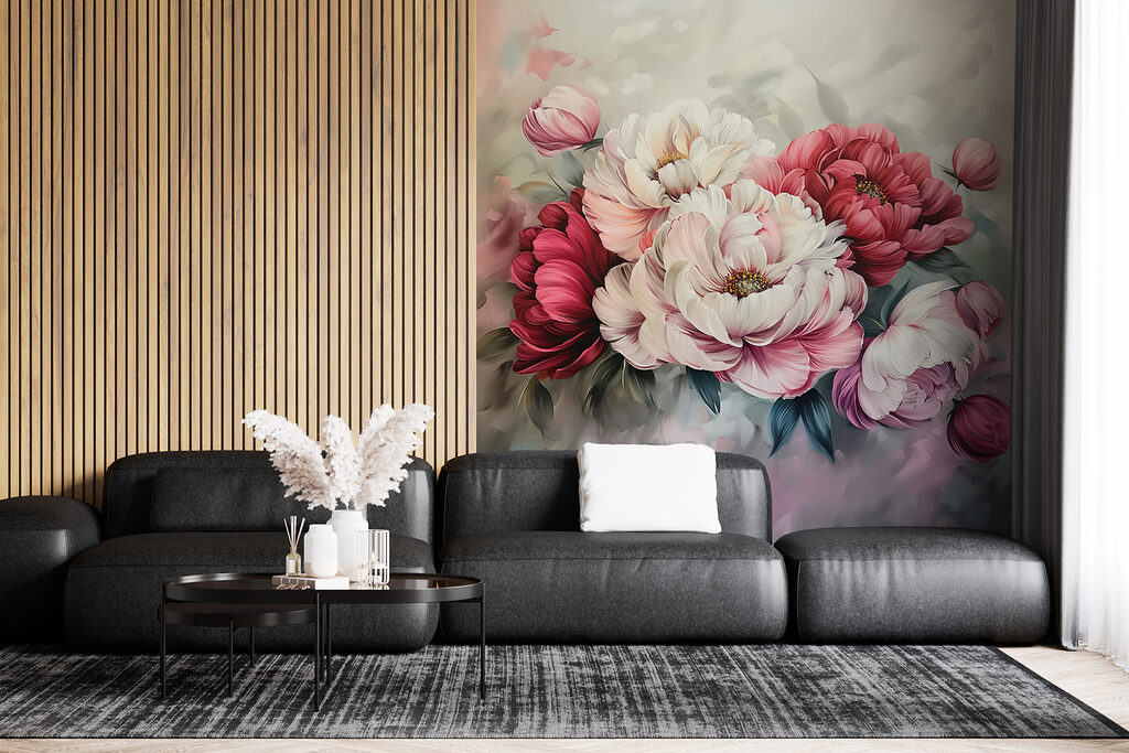 Painting of flowers on a surface Painting of flowers on a surface