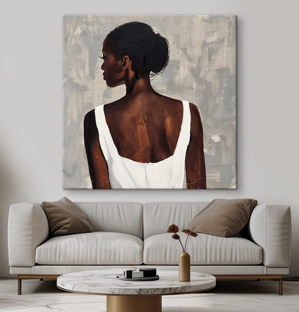 Woman in a white tank top