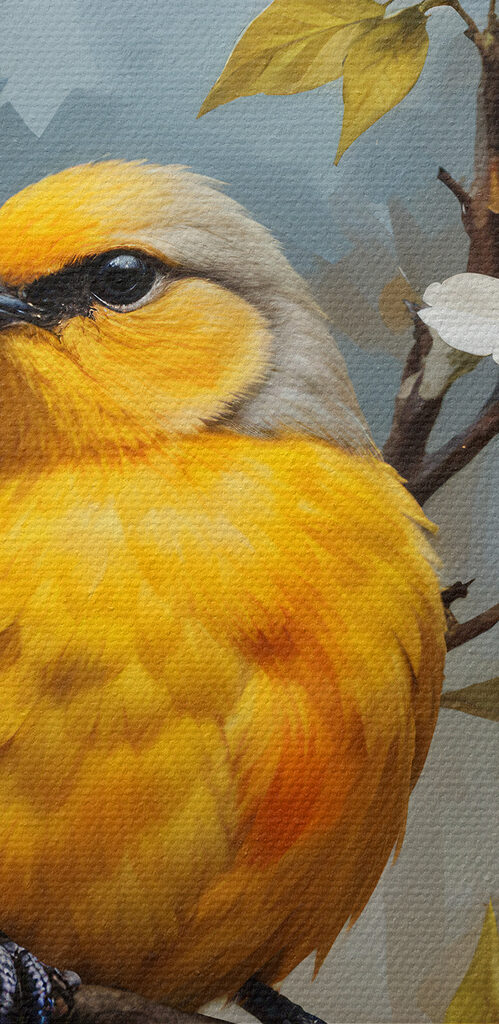 Bird on a branch with flowers Bird on a branch with flowers