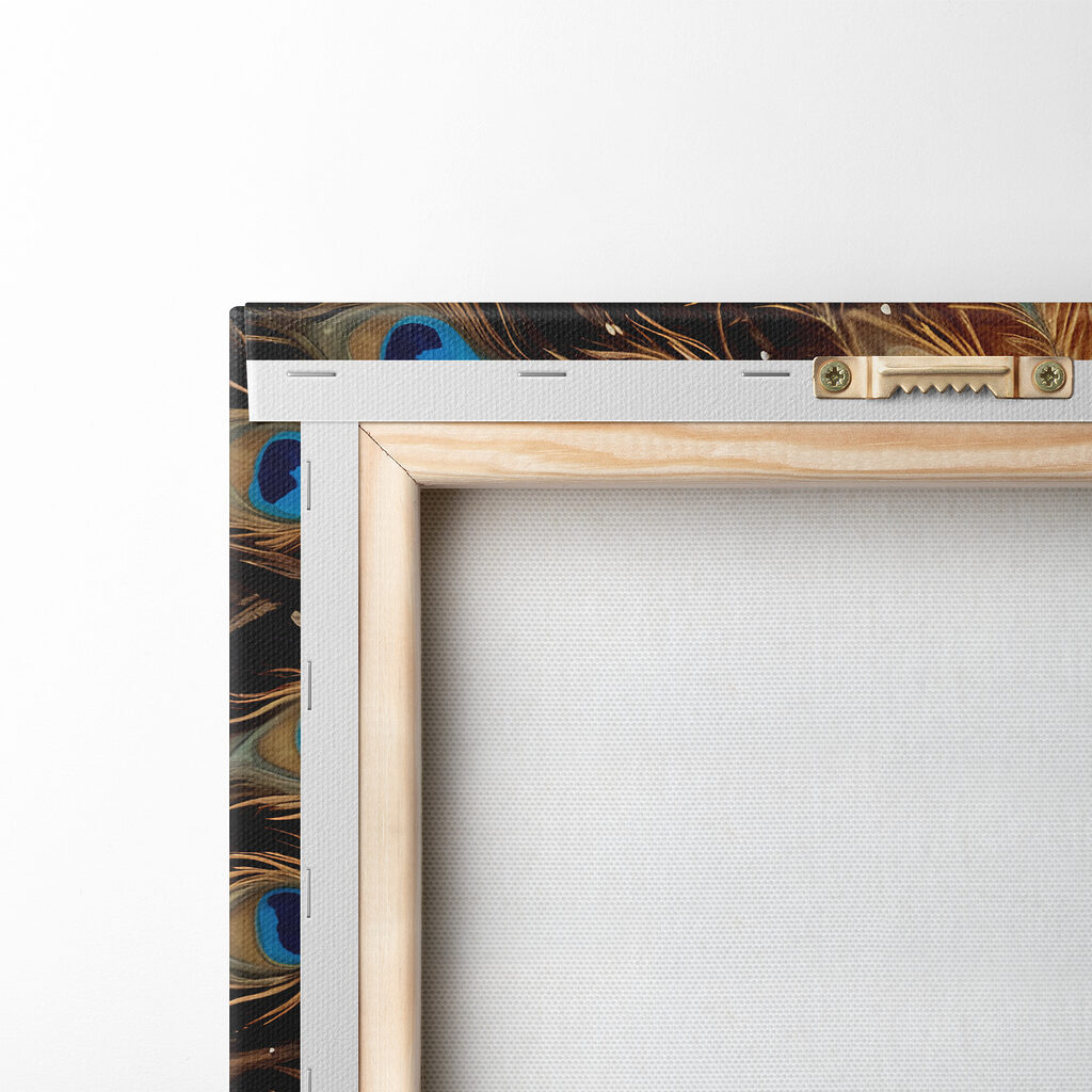 Peacock with its tail feathers spread out