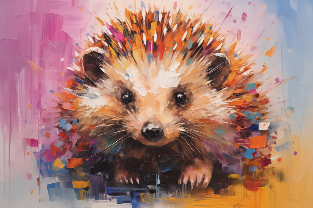 Painting of a hedgehog