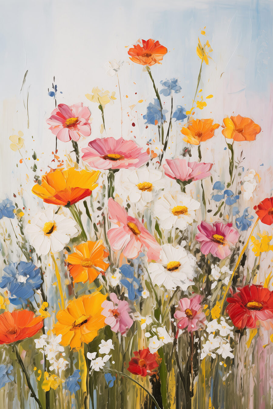 Painting of flowers on a wall Painting of flowers on a wall