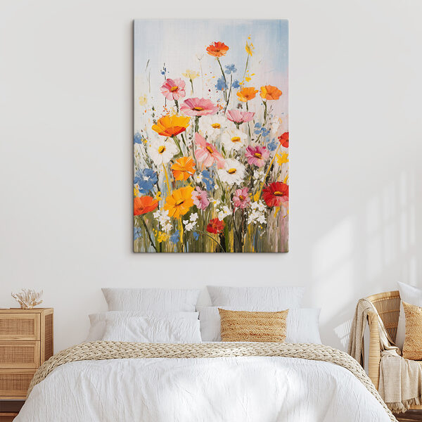 Painting of flowers on a wall Painting of flowers on a wall