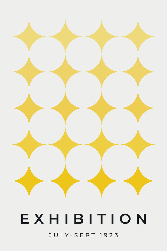 Group of white circles with yellow stars
