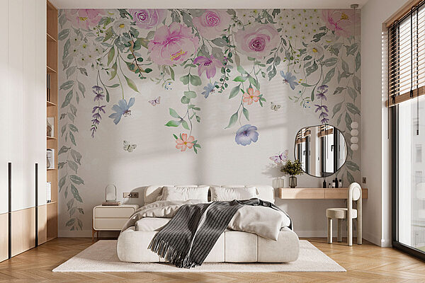 Fototapeta Malba květin a motýlů (Katalogové číslo: w01516) Fototapeta Fototapeta Malba květin a motýlů (Katalogové číslo: w01516)