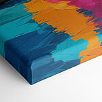 Obraz řeky protékající polem s barevnými stromy Obraz řeky protékající polem s barevnými stromy