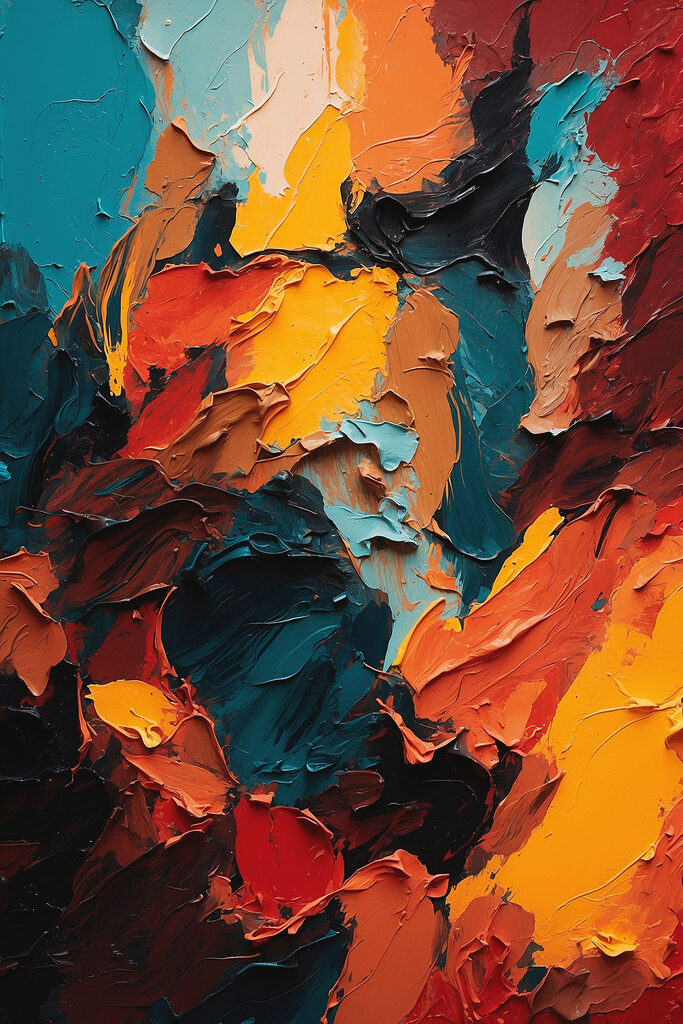 Close up of a painting