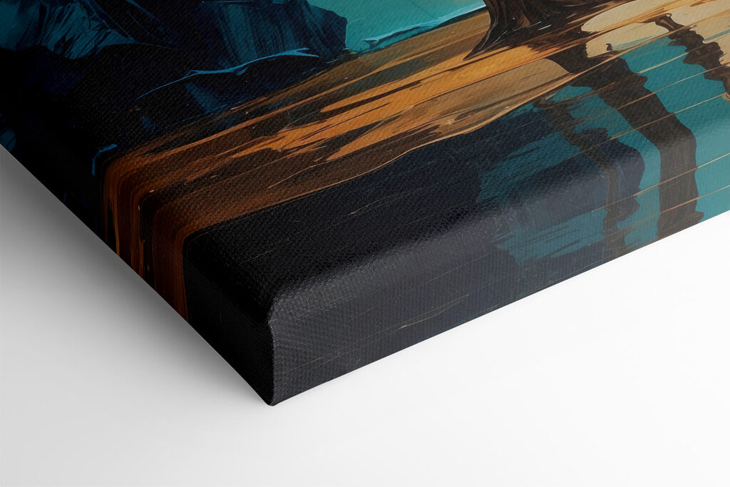 Painting of trees with colorful leaves