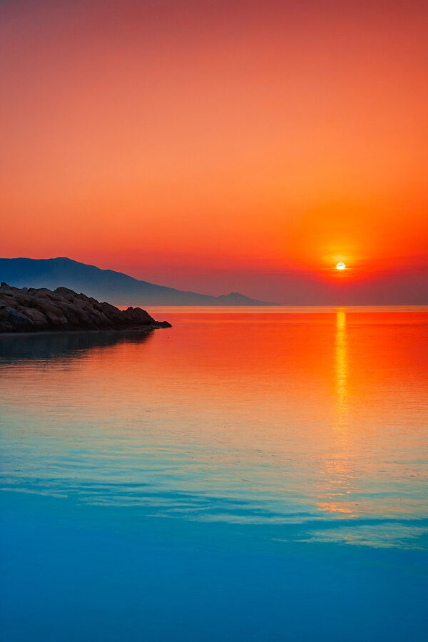 Sunset over a body of water