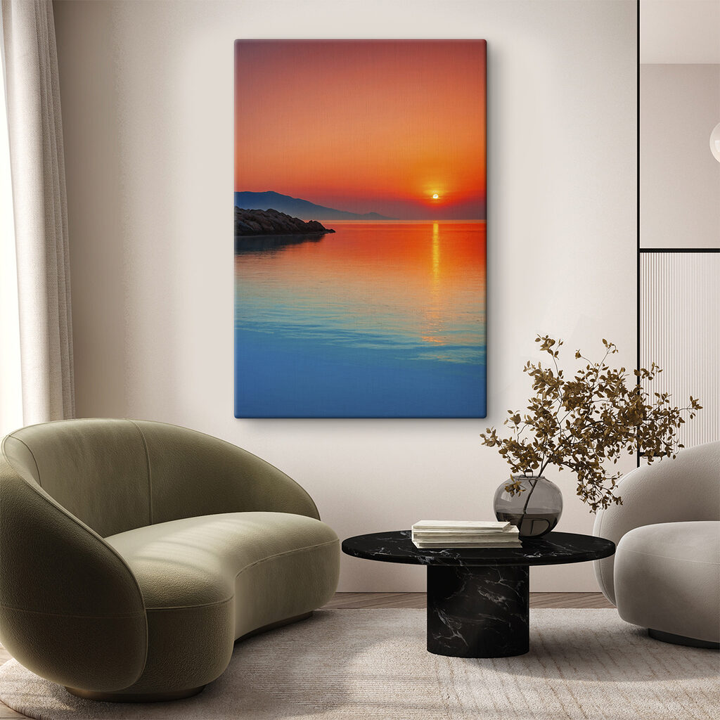 Sunset over a body of water