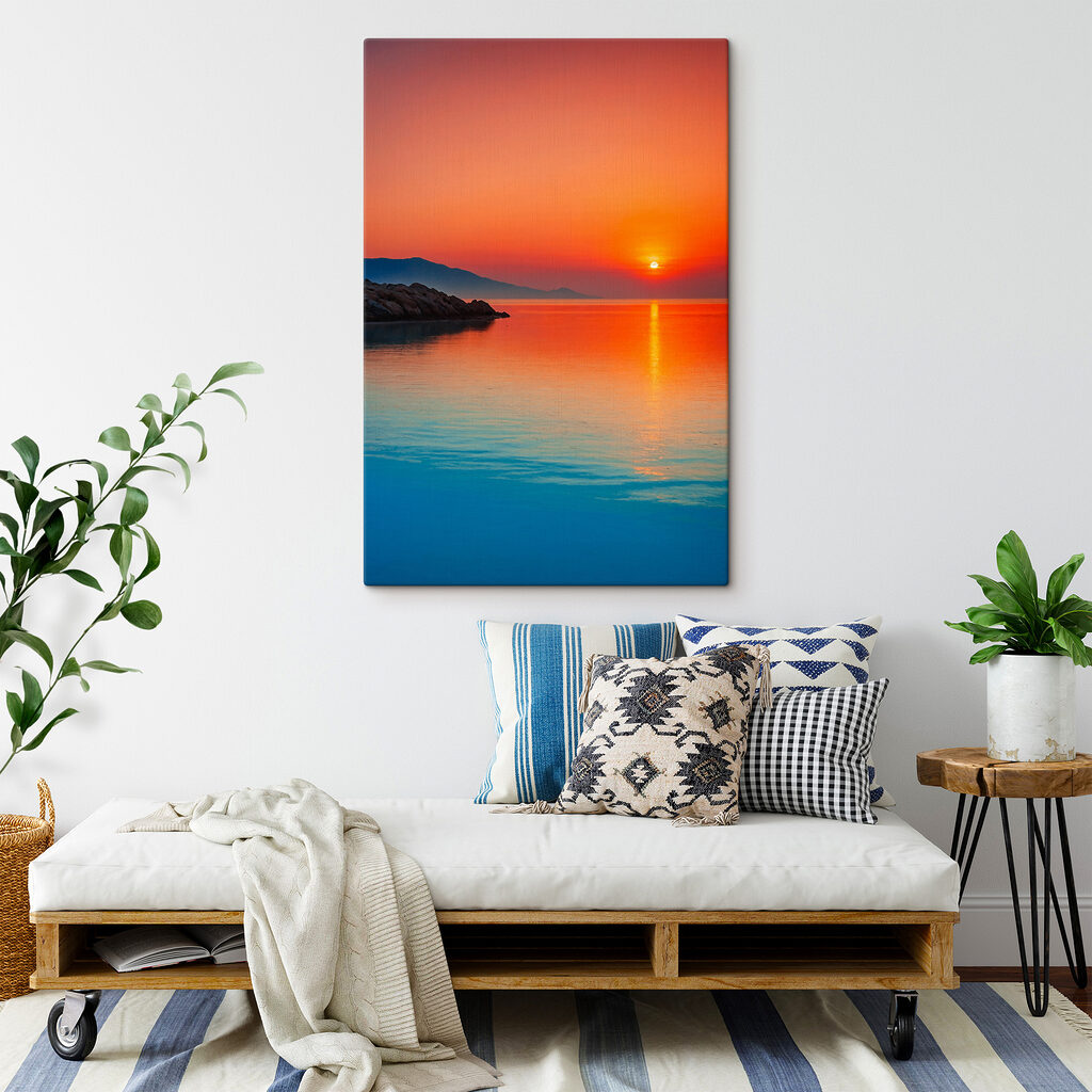 Sunset over a body of water