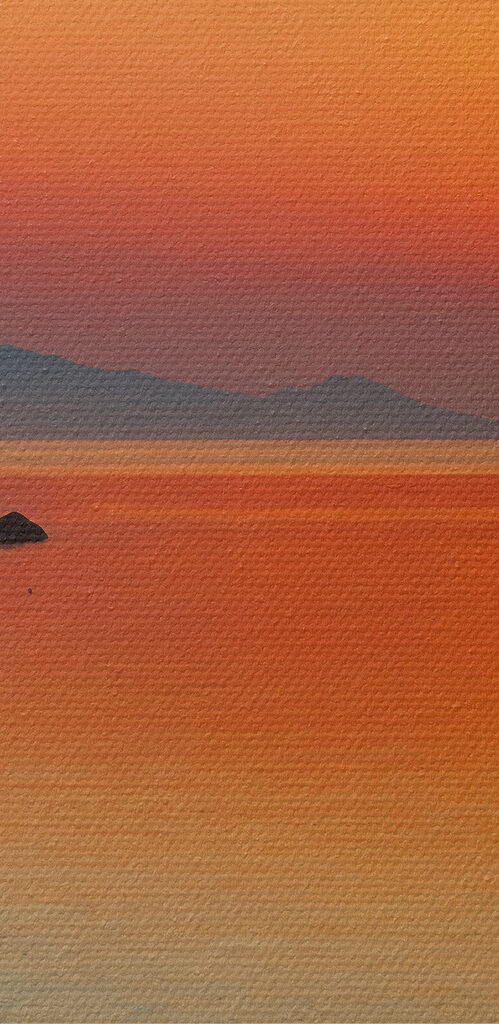 Sunset over a body of water